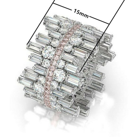 925 Sterling Silver Cubic Zirconia Ring, CUTE RING, SHINY RING. - Picture 3 of 3